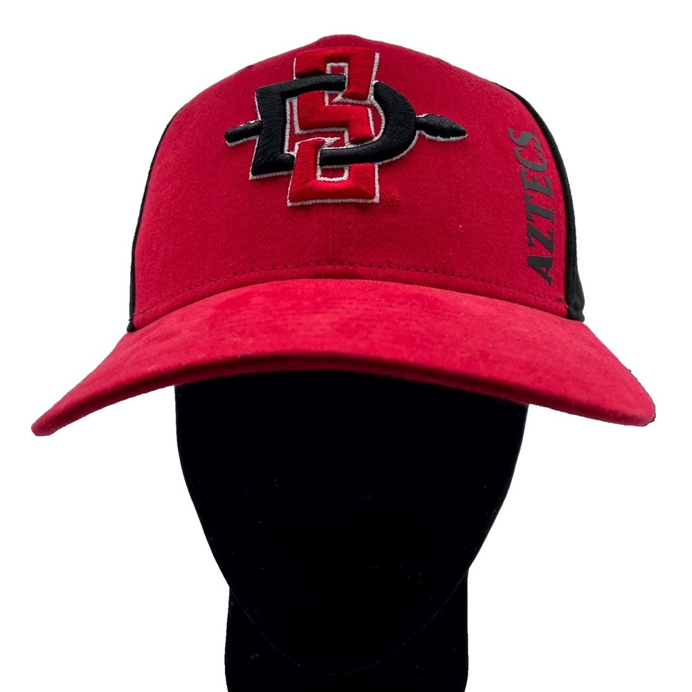 Captivating San Diego State Aztecs Cap Mens OS Black Red Cotton Strapback Hat